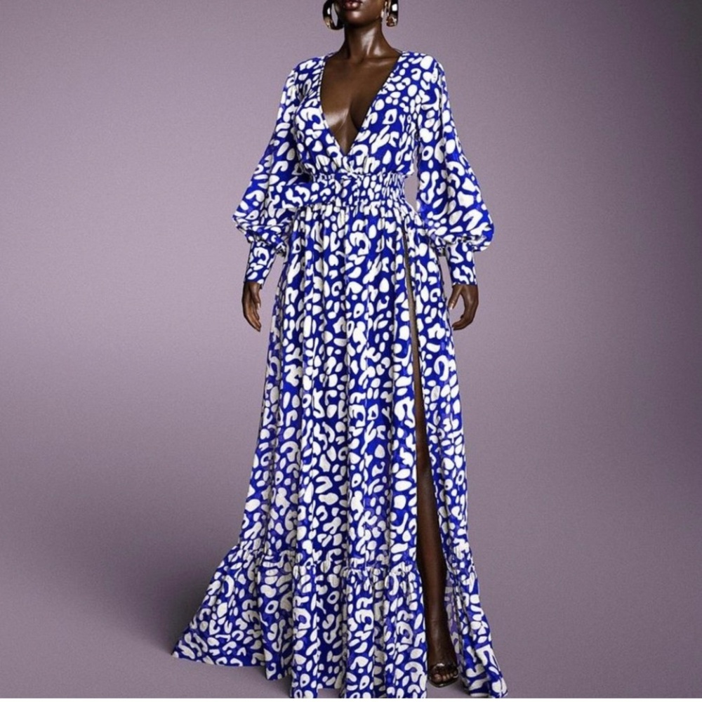 Hanifa Maxi Dress BLUE WHITE